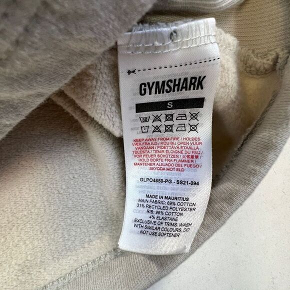 Gymshark Womens Cropped Training Athletic Fleece Hoodie Taupe Neutral Size Small - Picture 8 of 8